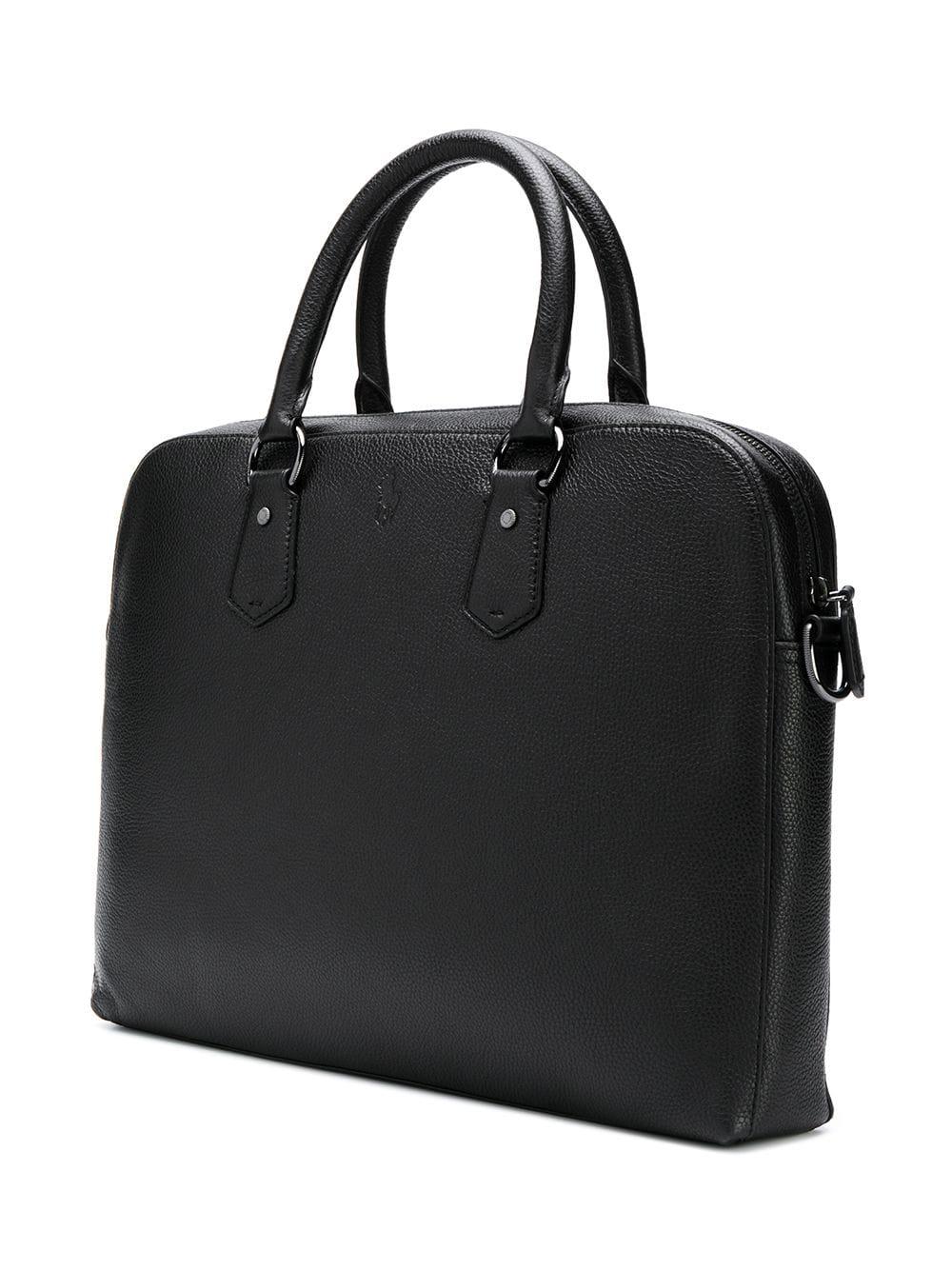 Lyst - Polo Ralph Lauren Pebbled Laptop Bag in Black for Men