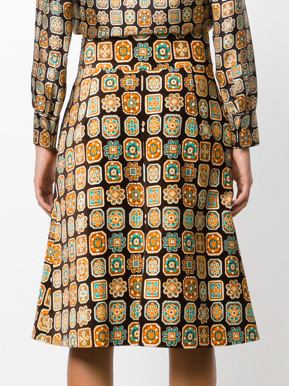 Ladoublej A-line Piastrelle Skirt in Brown - Lyst Ladoublej A-line Piastrelle Skirt in Brown - Lyst