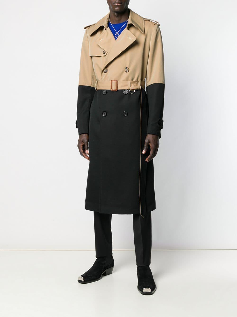 Alexander McQueen Colourblock Trench Coat in Brown for Men - Lyst
