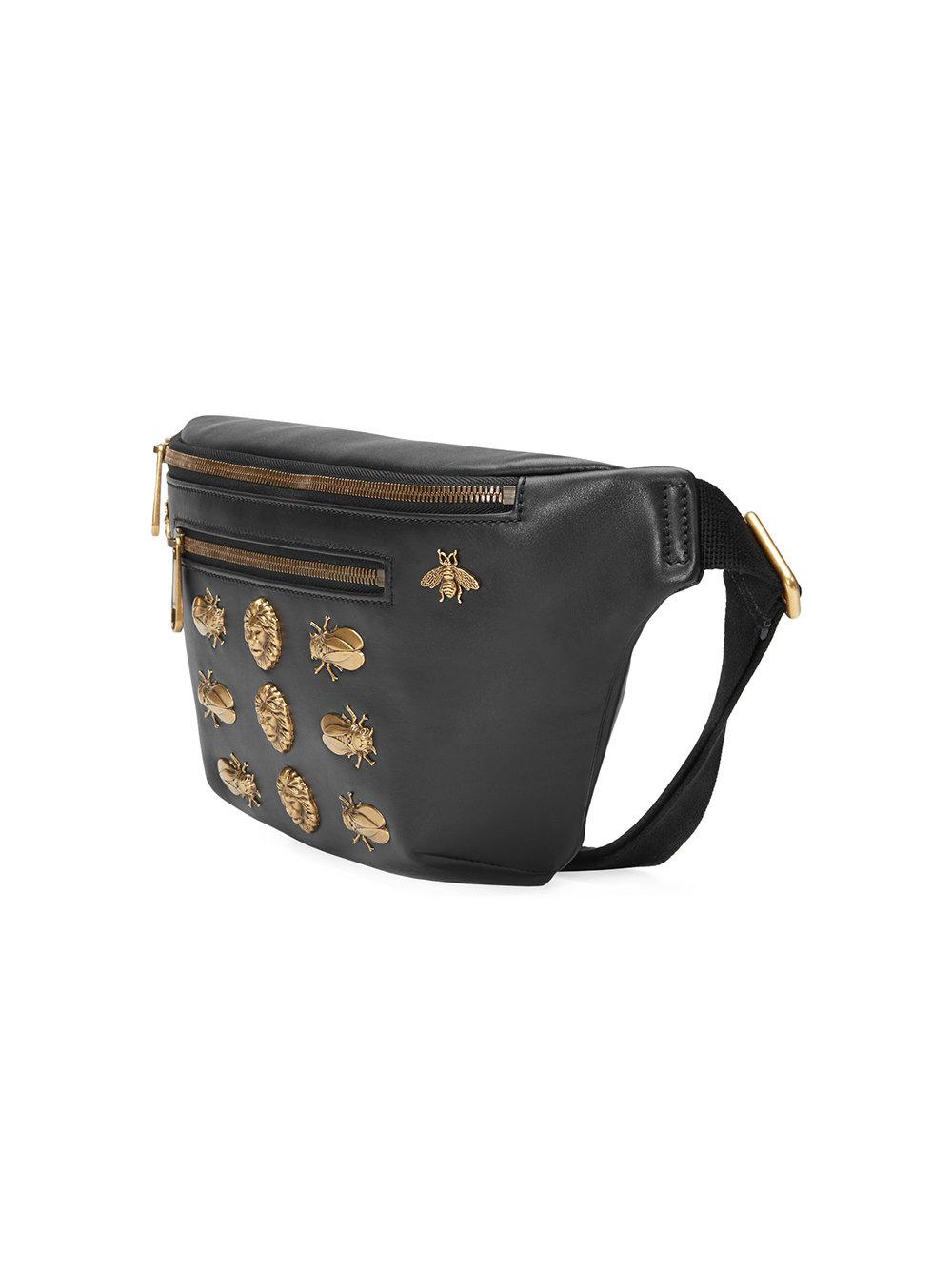 Lyst - Gucci Leather Belt Bag With Animal Studs in Black for Men