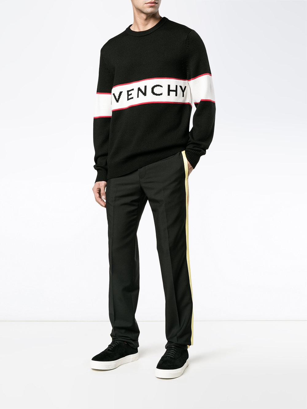 Givenchy Logo Intarsia Knitted Jumper in Black for Men - Lyst