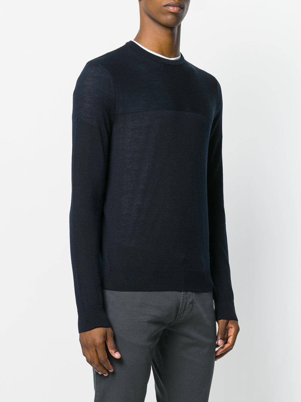 Lyst - Armani Jeans Crew-neck Jumper in Blue for Men