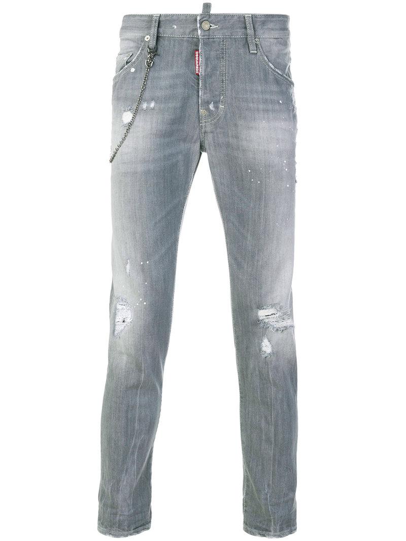 Lyst - Dsquared² Skater Jeans in Gray for Men