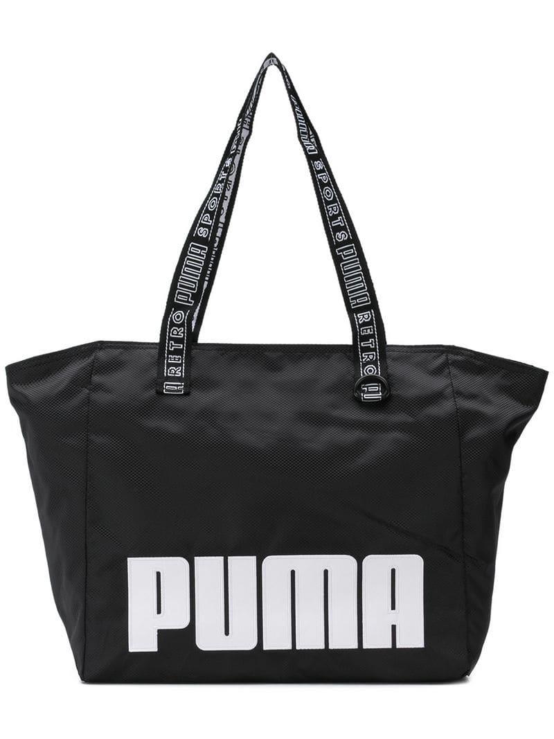 Puma Sport Tote Bag In Black For Men Lyst Puma Men S Black Sport Tote Bag