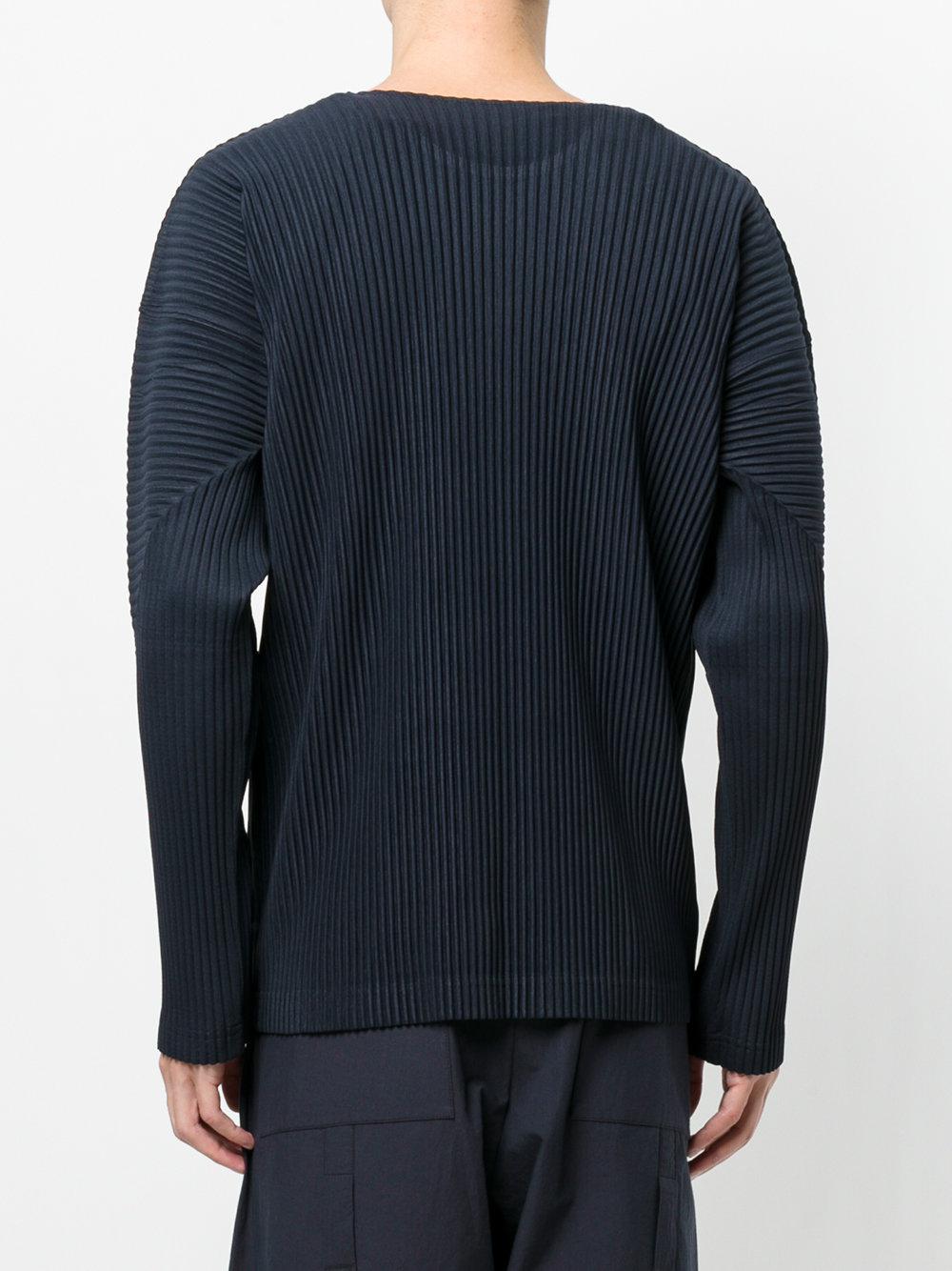 Lyst - Homme Plissé Issey Miyake Round Neck Top in Blue for Men