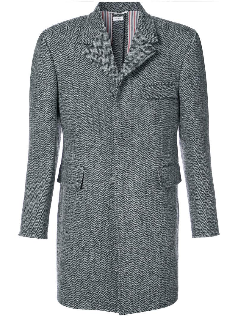 Lyst - Thom Browne Button Back Classic Chesterfield Overcoat In ...