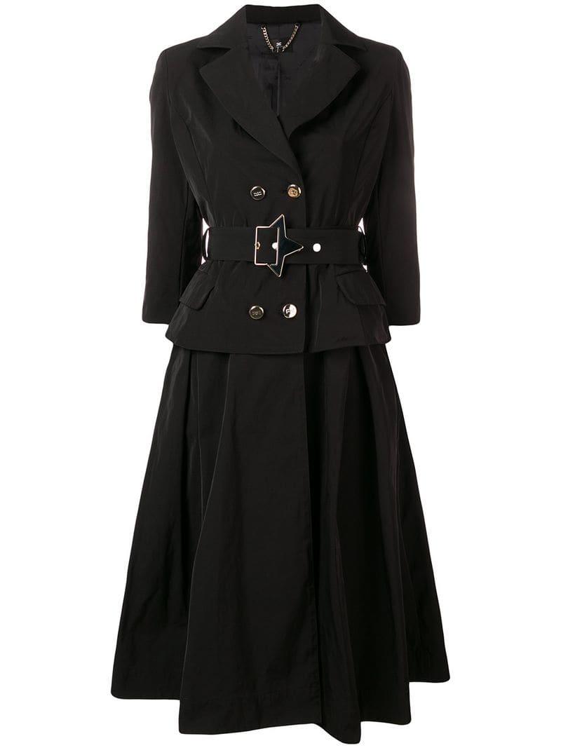 Elisabetta Franchi Blazer Style Midi Dress in Black - Lyst