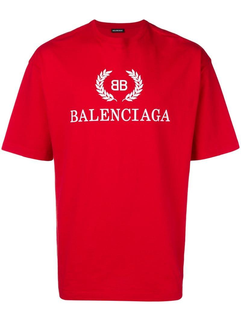 balenciaga paris t shirt red