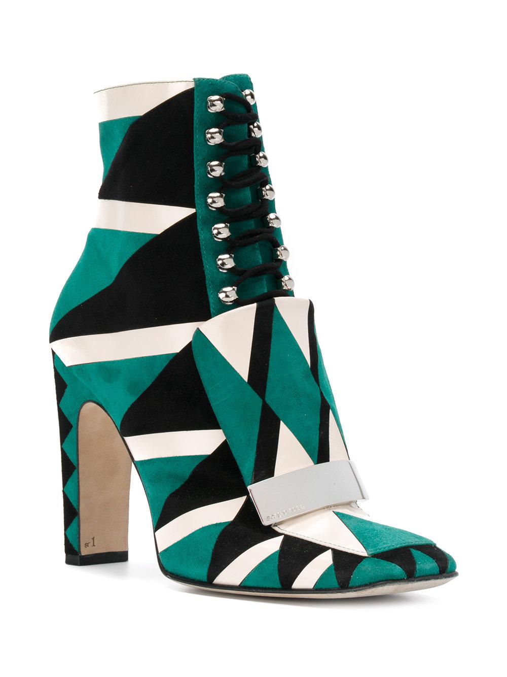 Lyst - Sergio Rossi Sr1 Lace Up Graphic Boot in Green