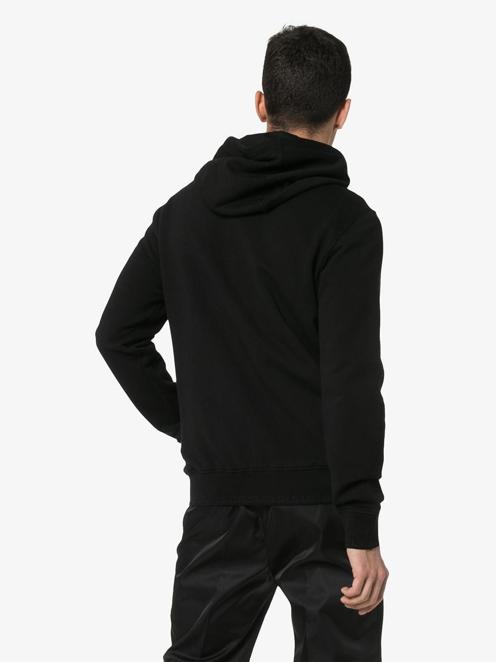 Lyst - Versace Medusa Embroidered Zip Up Hooded Jumper in Black for Men