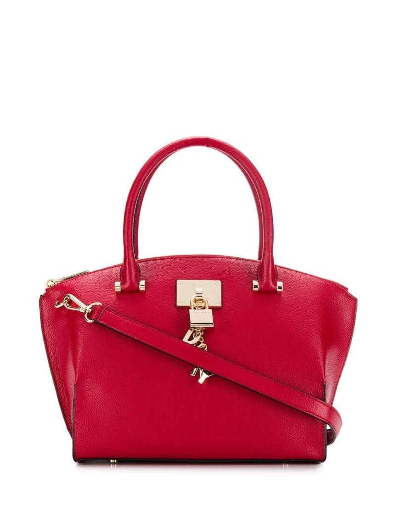 DKNY Padlock Handbag in Red - Lyst