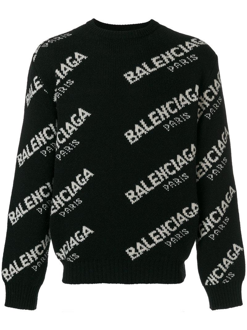 Lyst - Balenciaga All Over Sweater in Black for Men