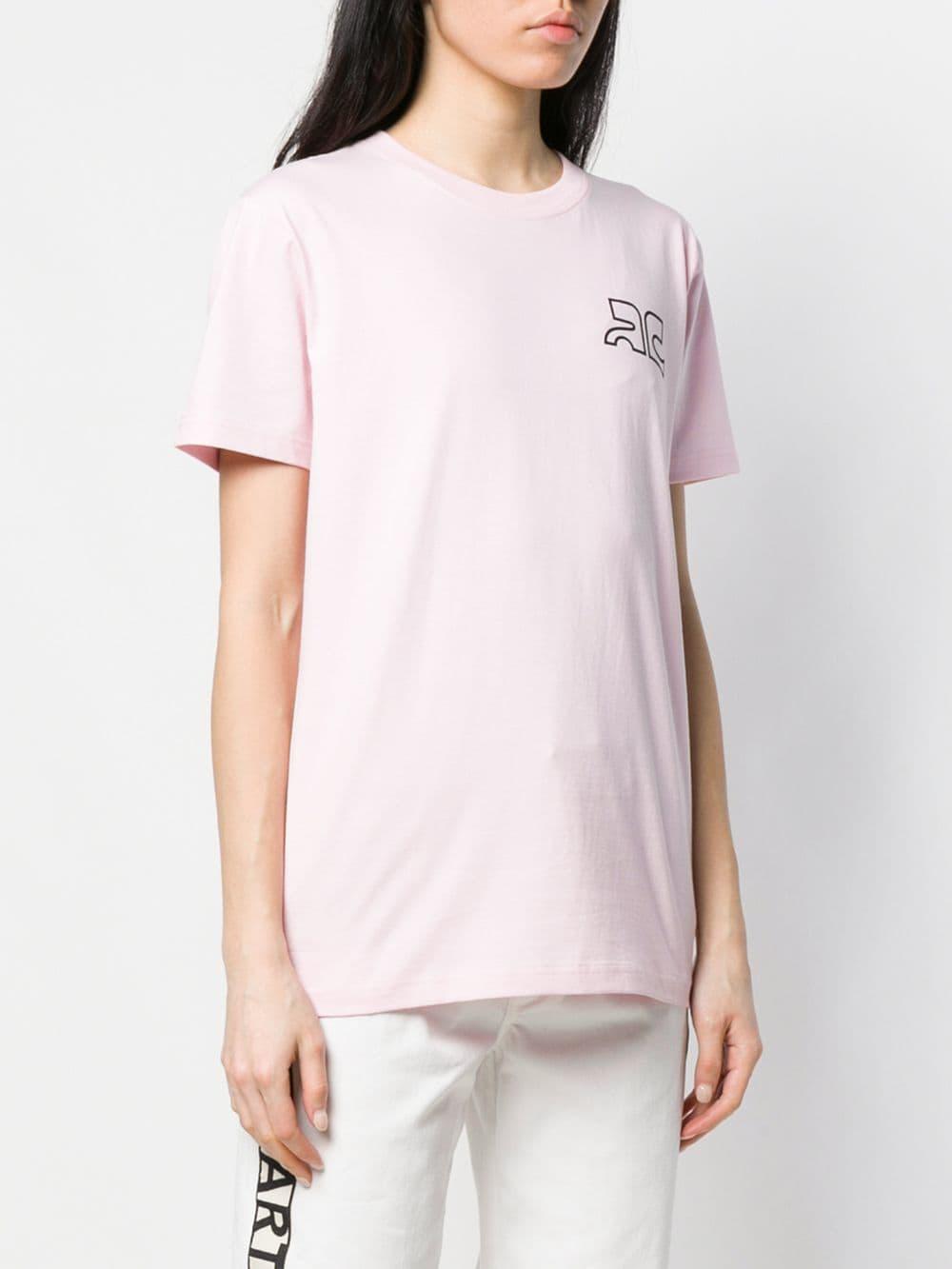 Lyst - Courreges Logo T-shirt in Pink - Save 19%