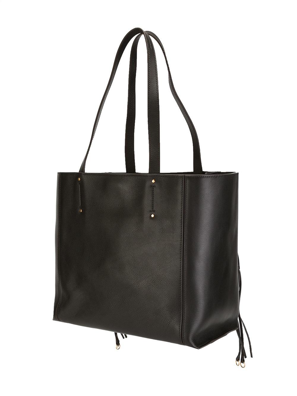 Chloé Medium Milo Leather Tassel Tote In Black - Lyst 15F