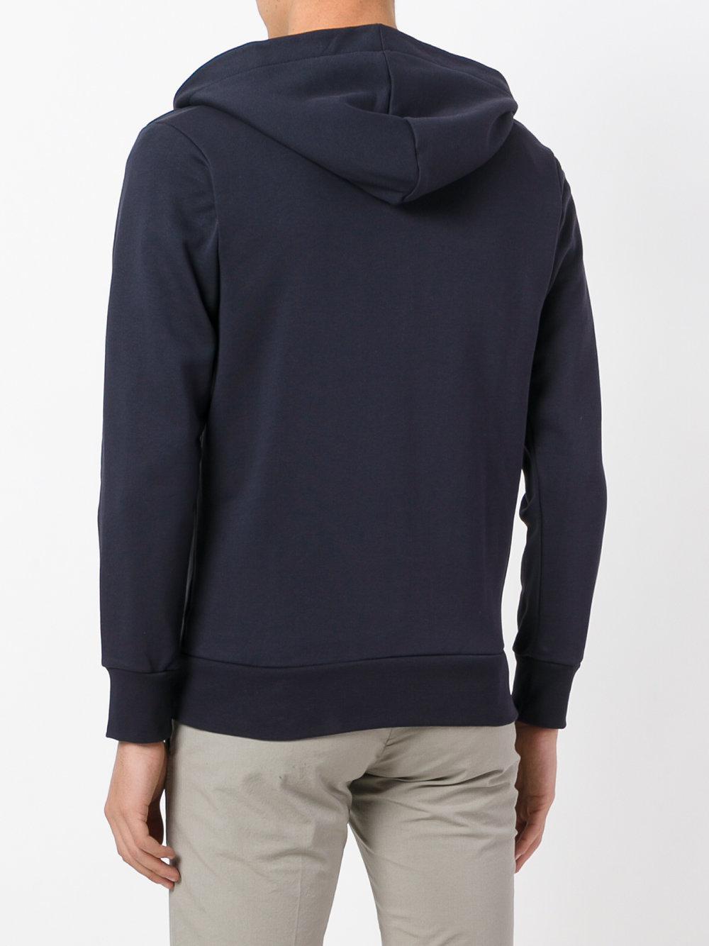 Palm Angels Cotton Embellished Zip Hoodie in Navy (Blue) for Men - Lyst