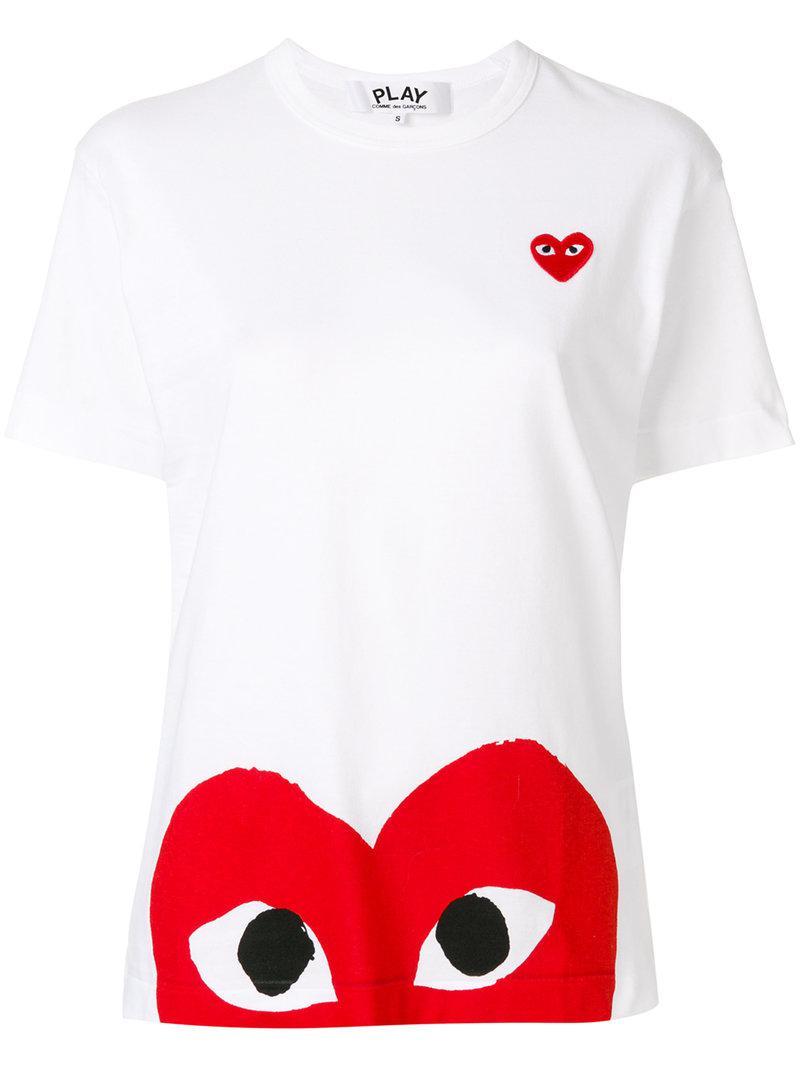 Lyst - Play Comme Des Garçons Logo T-shirt in White