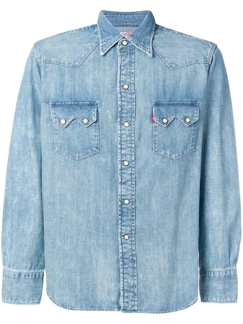 levi blue jean shirt