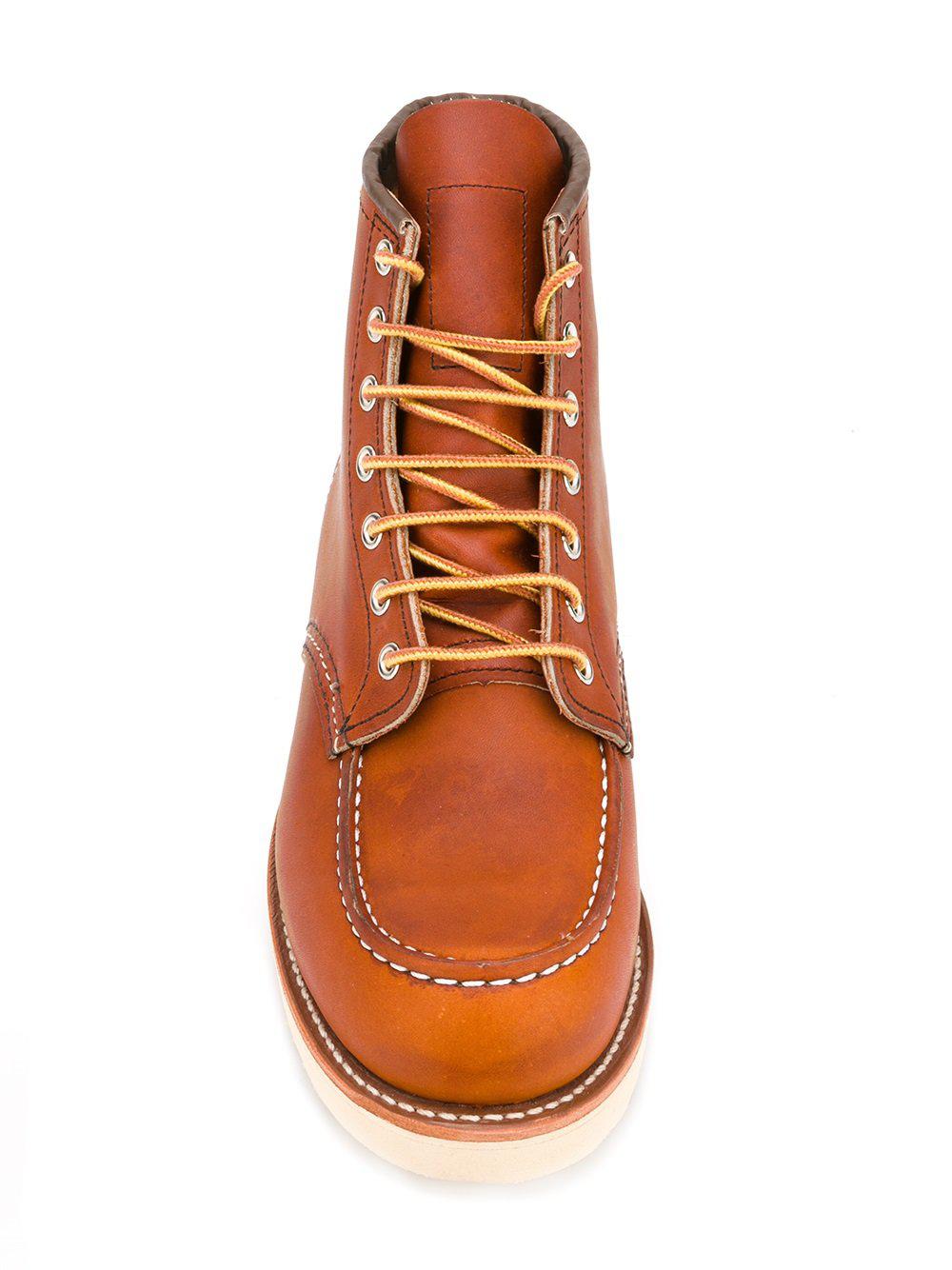 Lyst - Red Wing Stitching Detail Lace-up Boots in Brown for Men