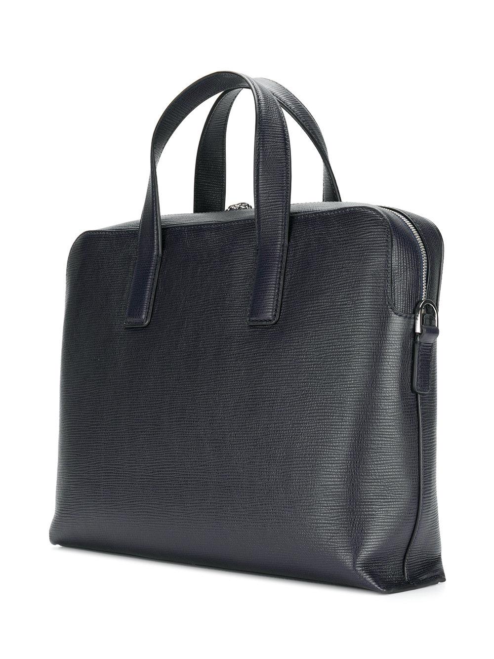 BOSS Leather Logo Laptop Bag in Blue for Men Lyst
