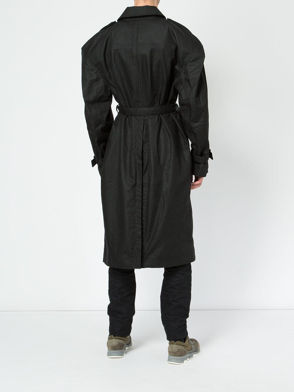 Y. project Button Up Trench Coat in Black for Men | Lyst