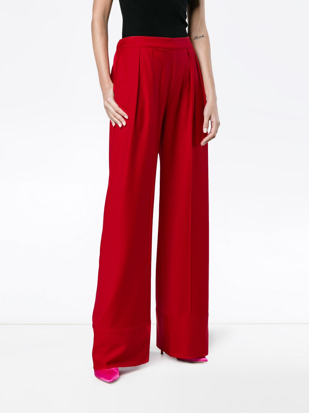 Lyst - Michael Lo Sordo High Waist Wide Leg Trousers in Red - Save 26. ...