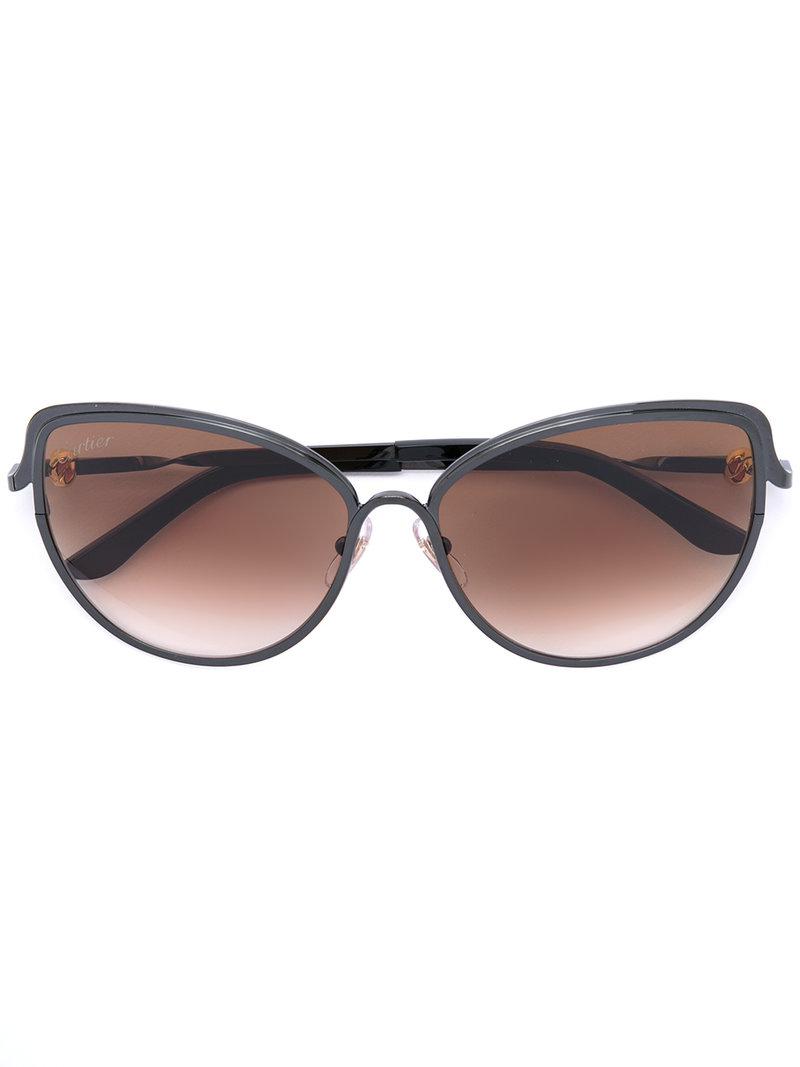 Lyst Cartier Trinity Sunglasses In Black 