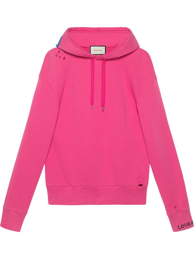 Lyst - Gucci Sweatshirt With Appliqué in Pink for Men