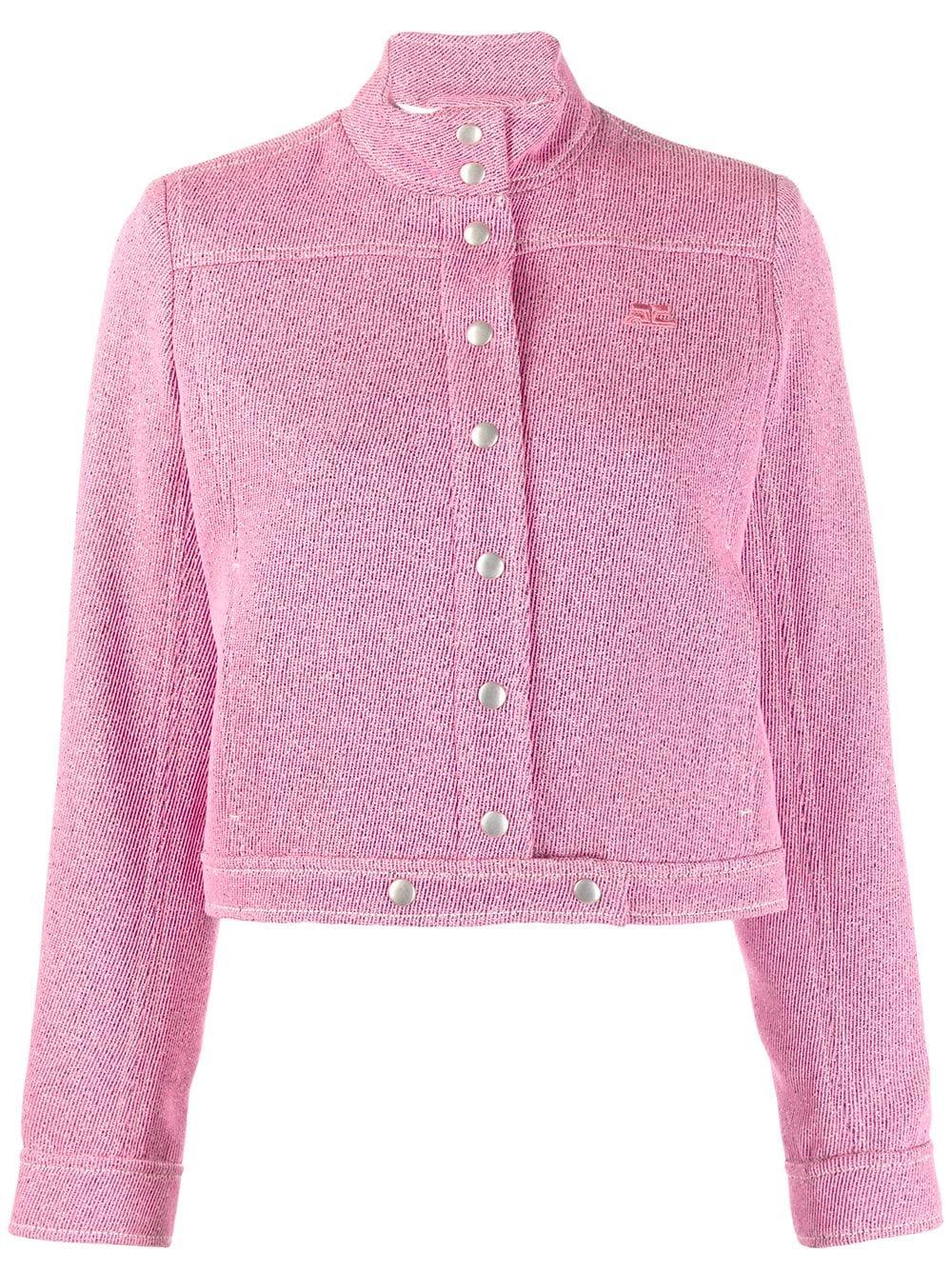 Courreges Cropped Jacket in Pink - Lyst