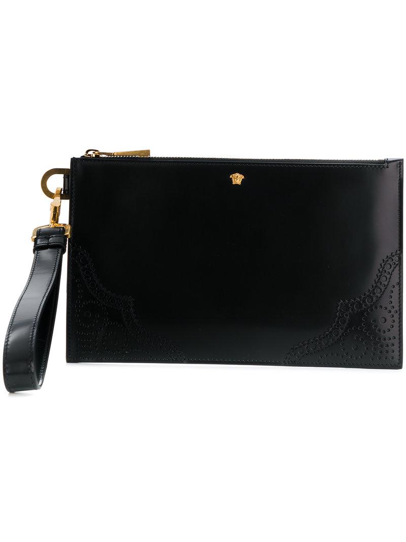 Lyst Versace Medusa Clutch Bag In Black For Men Versace Men S Black Medusa Clutch Bag