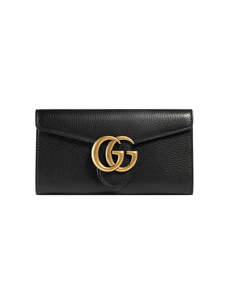 gucci black small gg marmont wallet