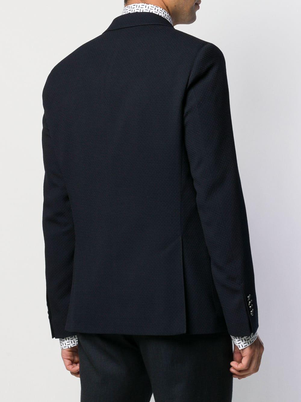 Karl Lagerfeld Wool Textured Suit Jacket in Blue for Men - Lyst