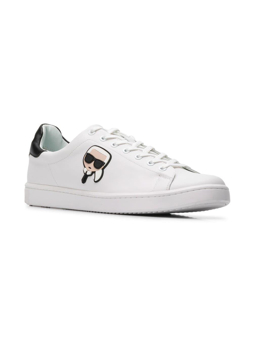 Karl Lagerfeld Leather Kourt Karl Ikonik Sneakers in White for Men - Lyst