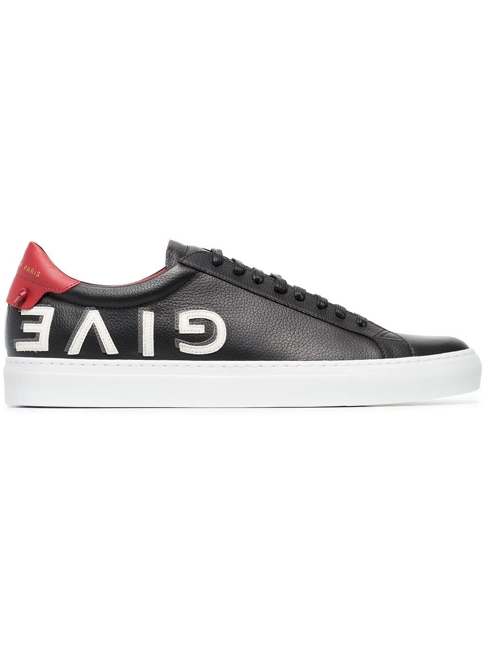 Givenchy Black, White And Red Urban Street Logo Leather Sneakers for ...