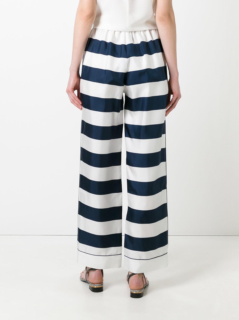 blue striped palazzo pants