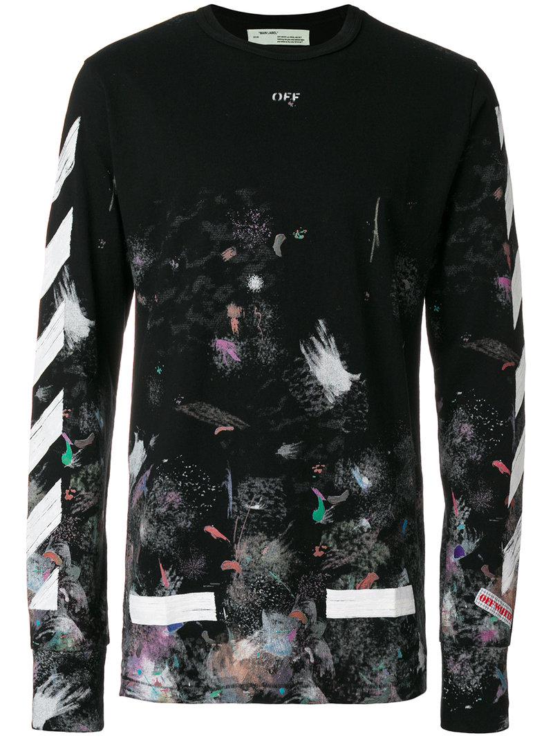 Lyst - Off-White C/O Virgil Abloh Galaxy Brushed Long Sleeved T-shirt ...