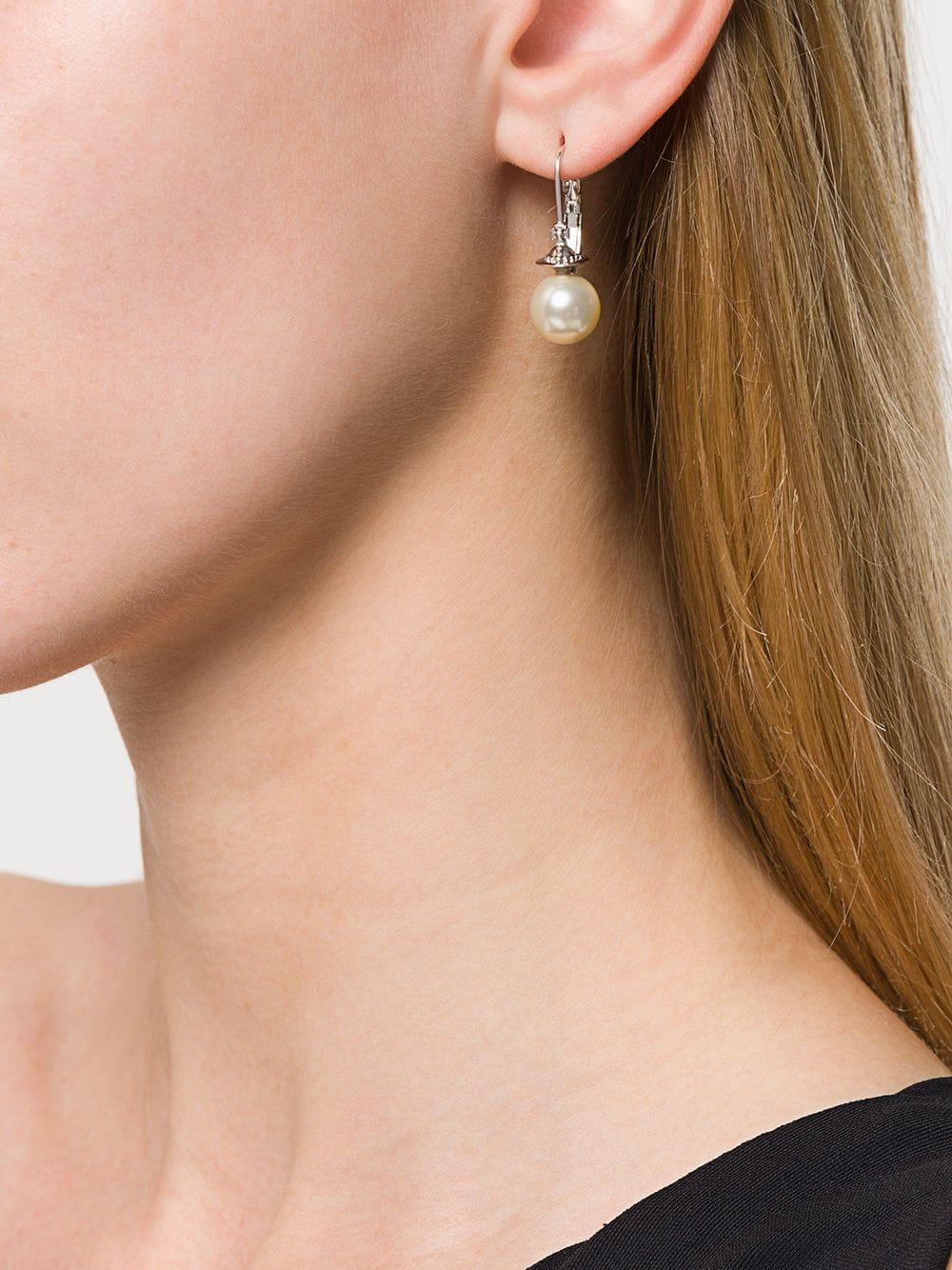 Vivienne Westwood Broken Pearl Earrings in Metallic Lyst