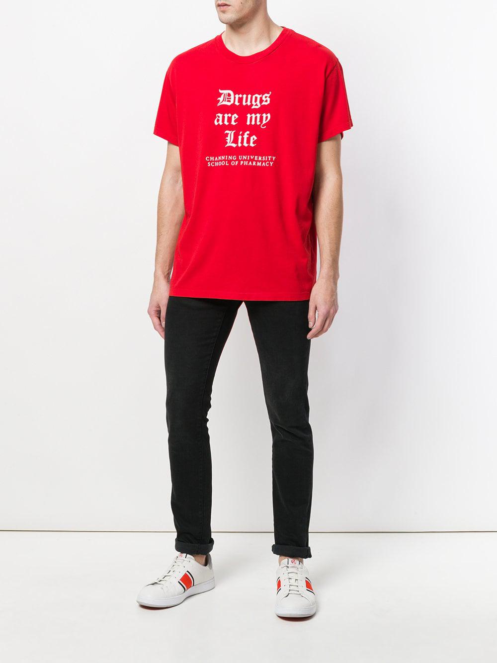 Amiri Drugs Are My Life T-shirt in Red for Men - Lyst