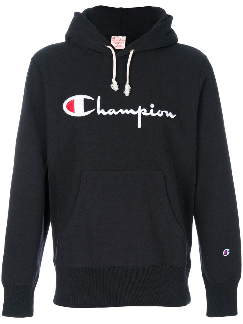 Champion Embroidered Logo Hoodie in Blue for Men - Lyst