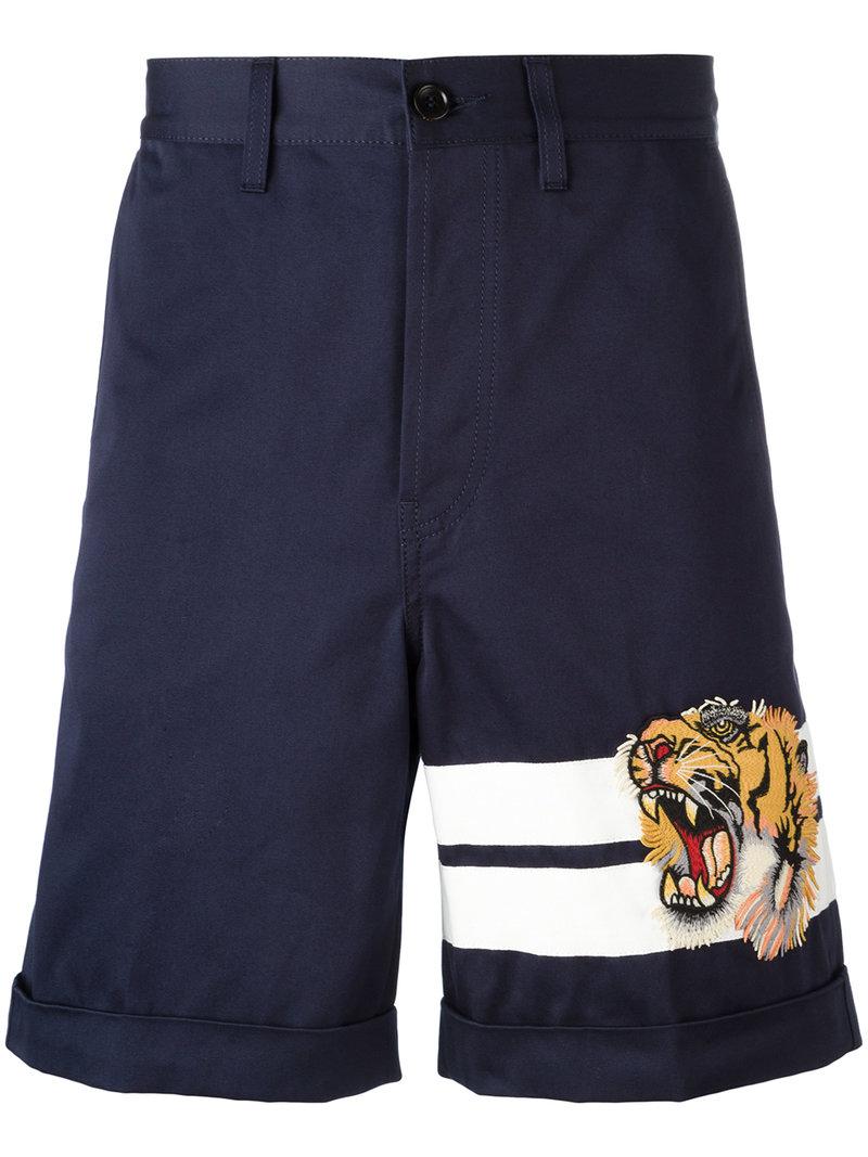 Lyst Gucci Bengal Tiger Bermuda Shorts in Blue for Men
