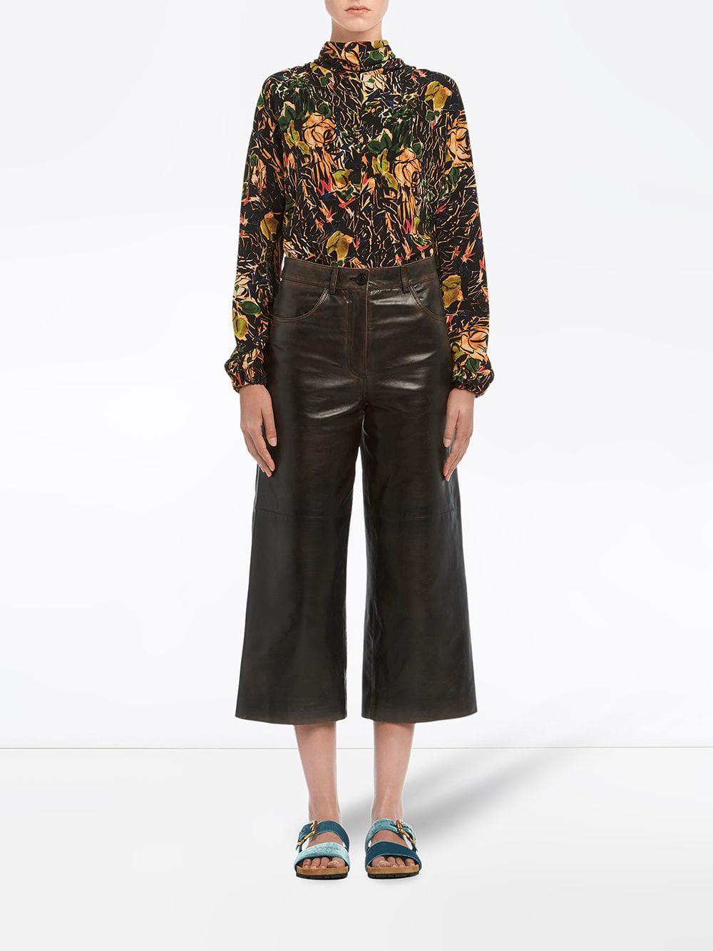 cropped leather trousers