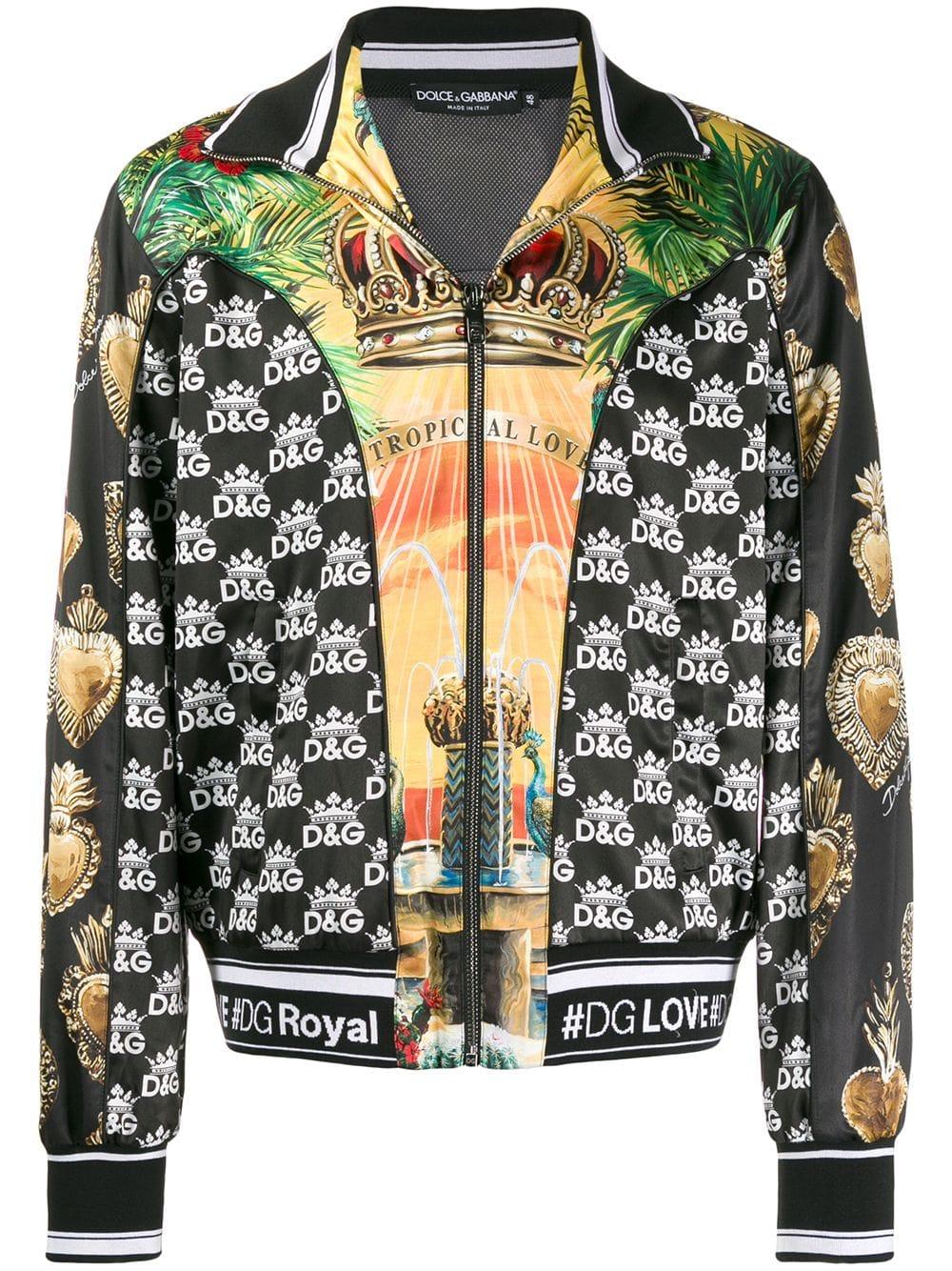 Dolce Gabbana Printed Bomber Jacket  in Black for Men Lyst