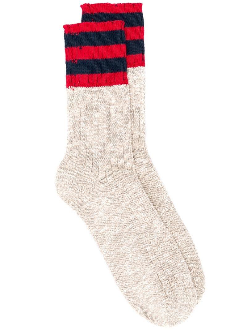 Golden Goose Deluxe Brand Distressed Striped Ankle Socks for Men - Lyst