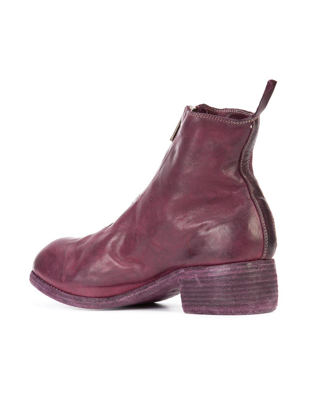 flat ankle boots with front zip