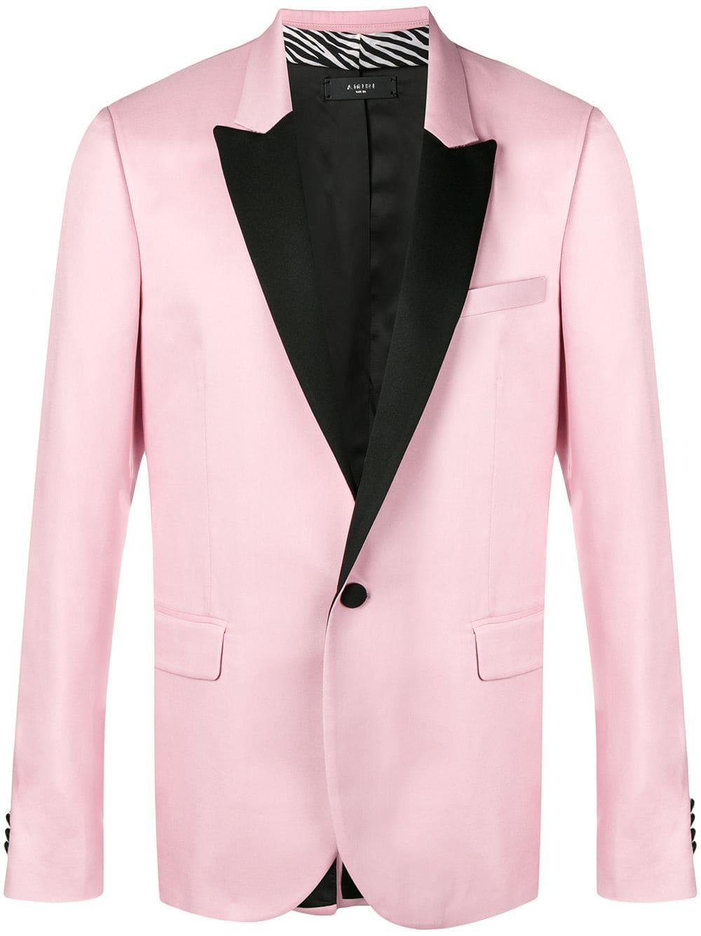 Amiri Satin Suit Jacket in Pink for Men - Lyst