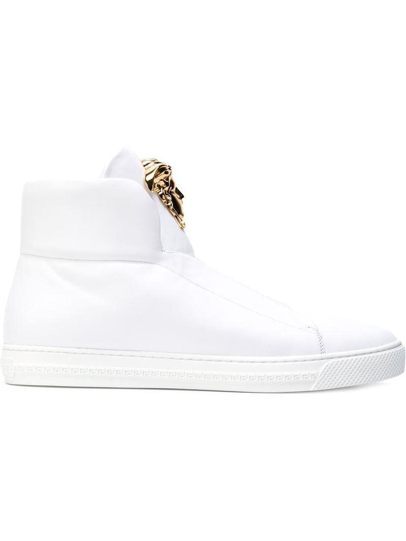 Lyst - Versace Medusa Hi-top Sneakers in White for Men