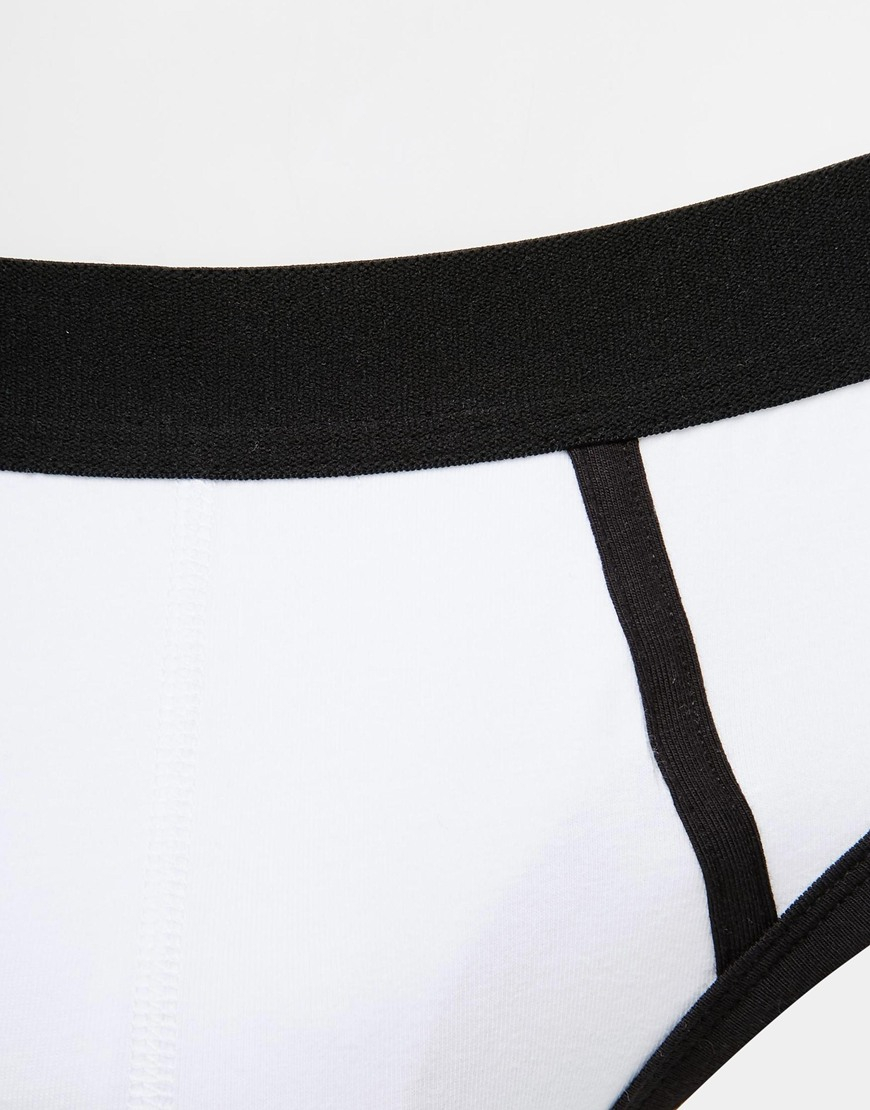 Lyst Asos 3 Pack Briefs With Contrast Trim Save 20 in White for Men