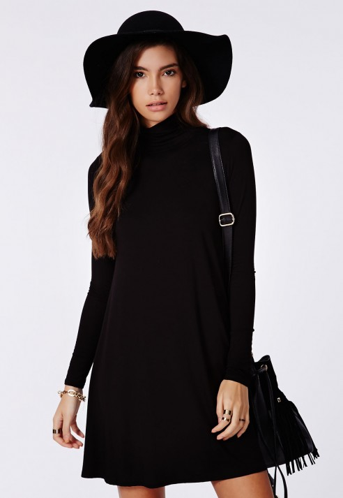 High Neck Swing Dress