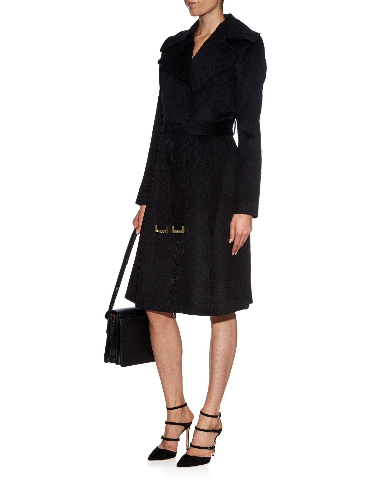 Lyst - Diane Von Furstenberg Garbo Coat in Black