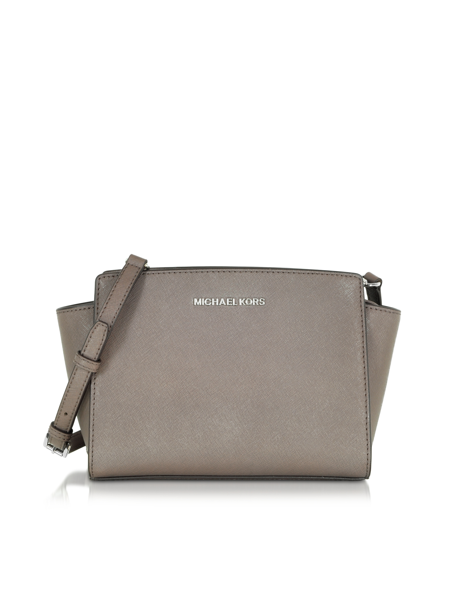 Lyst Michael Kors Selma Saffiano Leather Cross Body Bag In Metallic Gallery Women S Michael By Kors Selma