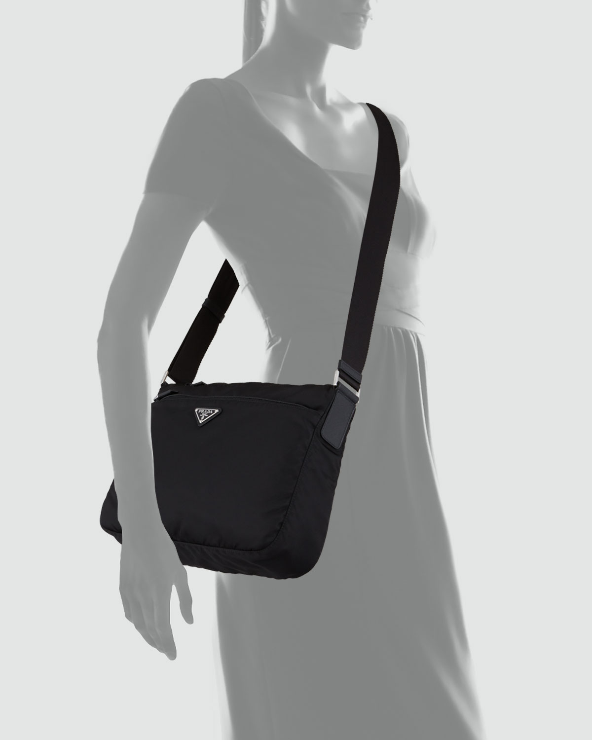 prada vernice soft - Prada Vela Zip-Top Messenger Bag in Black for Men | Lyst